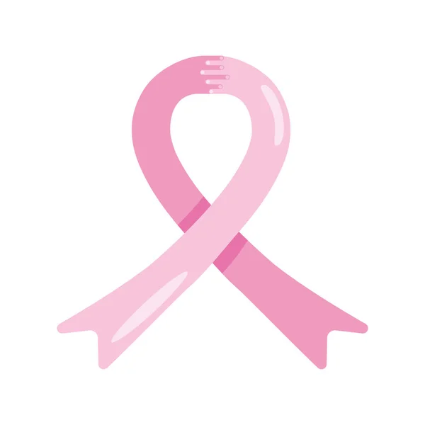 Ribbon Breast Cancer Campaign Icon — Stockvector