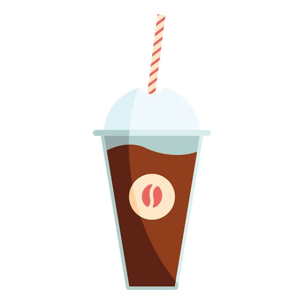 Coffee Iced Straw Icon — Stockvektor