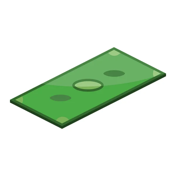 Isometric Bill Money Dollar Icon — Stockový vektor