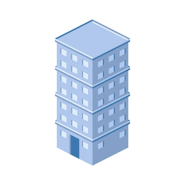 Building Isometric Facade Style Icon — 스톡 벡터