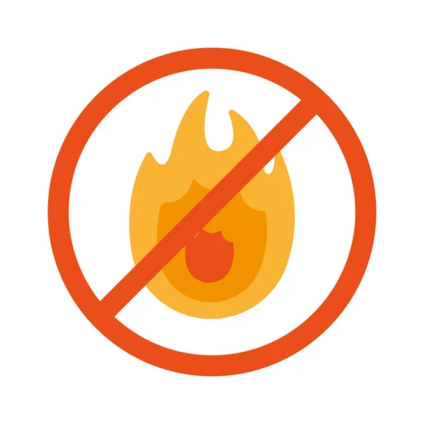 Fire Flame Stop Signal Icon — Stockvektor