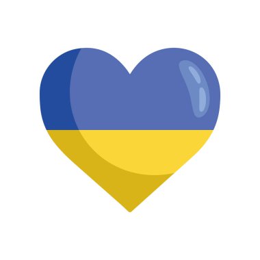 heart with ukraine flag icon