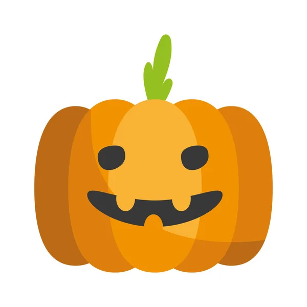Scary Halloween Pumpkin Icon Isolated — Stock vektor