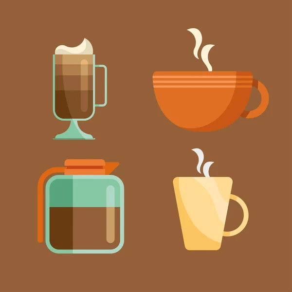 Four International Coffee Day Set Icons — Vettoriale Stock