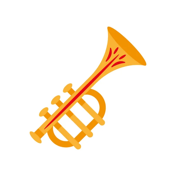 Trumpetinstrument Musikalisk Isolerad Ikon — Stock vektor