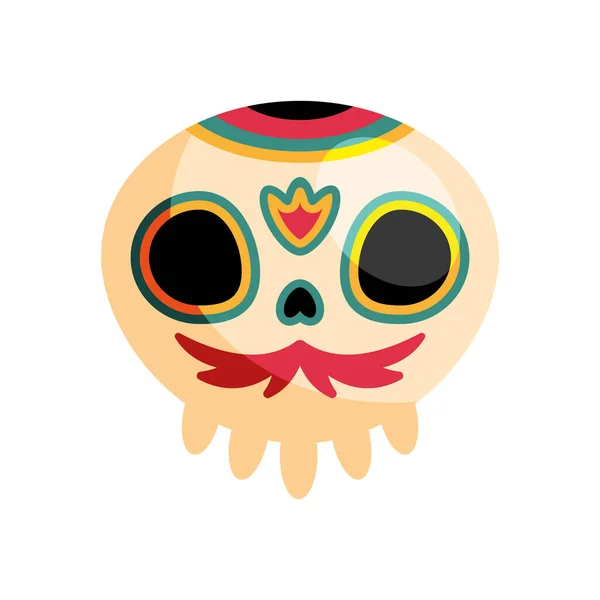 Mexico Culture Skull Head Icon — Stockvektor