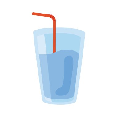 water glass with straw icon