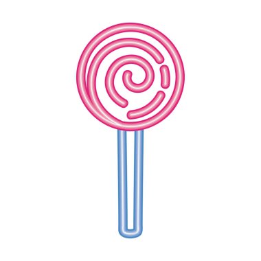 halloween lollipop neon light icon