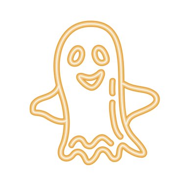 ghost halloween neon light icon