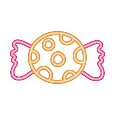 halloween sweet candy neon light icon