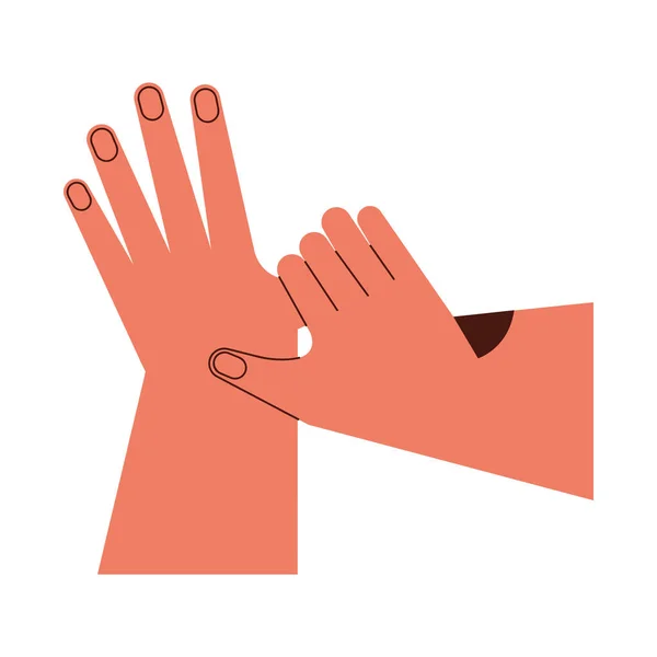 Hands Human Touching Gesture Icon — Vector de stock