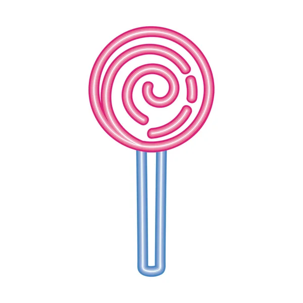 Halloween Lollipop Neon Light Icon — ストックベクタ