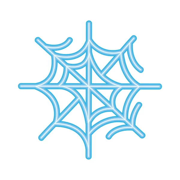 Spiderweb Halloween Neon Light Icon — Stok Vektör