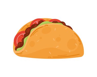 traditional mexican taco delicious icon