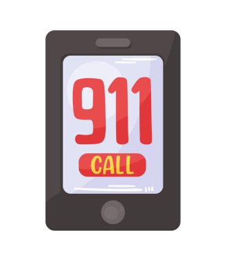 smartphone with 911 call service icon