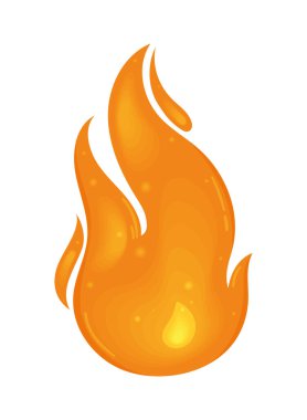turuncu ateş ikonu izole edildi