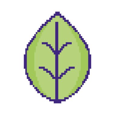 leaf pixel art style icon