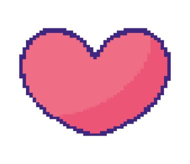 heart pixel art style icon