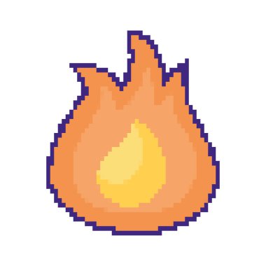 fire flame pixel art style icon