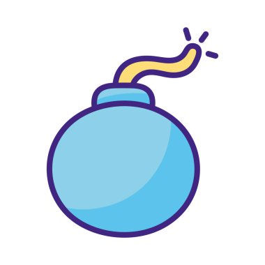 blue explosive bomb danger isolated icon