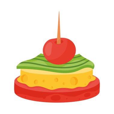 appetizer canape with cherry in stick