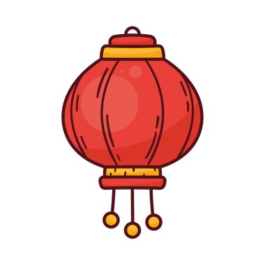 red asian lamp hanging icon