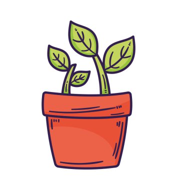 houseplant in pot icon isolated