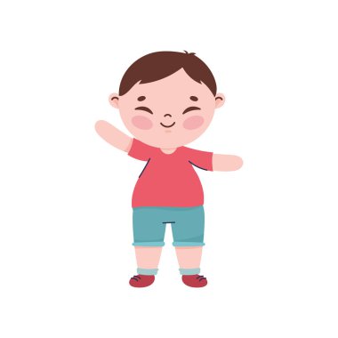 happy korean boy comic character