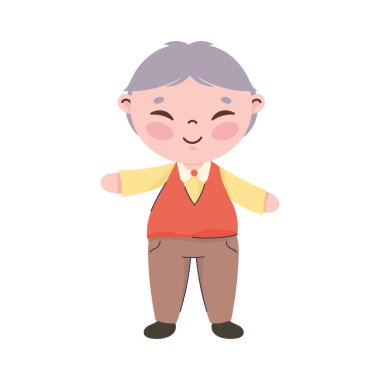 korean old man standing character