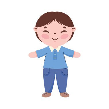 happy korean man standing character