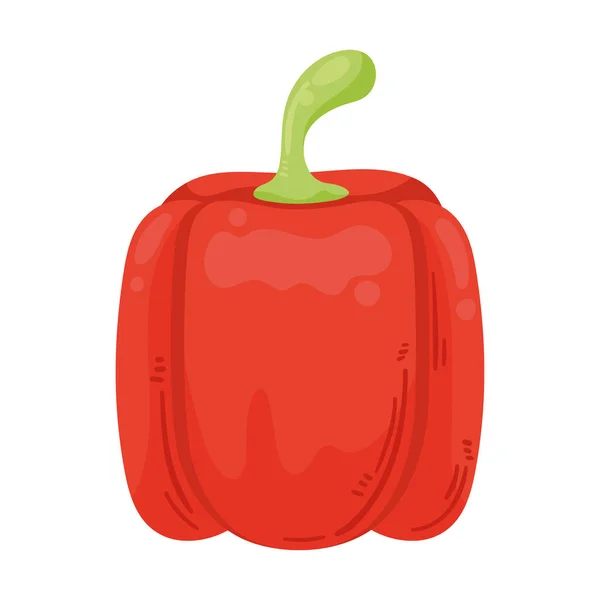 Red Pepper Fresh Vegetable Healthy Icon — Archivo Imágenes Vectoriales