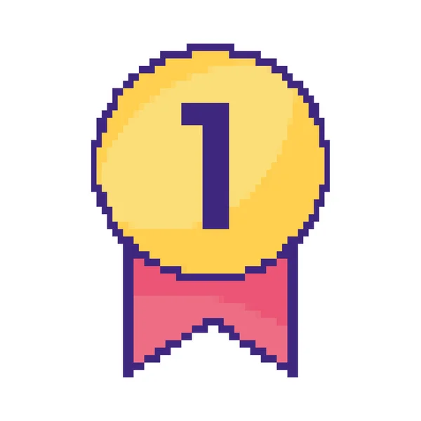 Medal Award Pixel Art Style Icon — Stockvektor