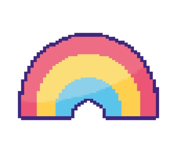 Rainbow Pixel Art Style Icon — Archivo Imágenes Vectoriales