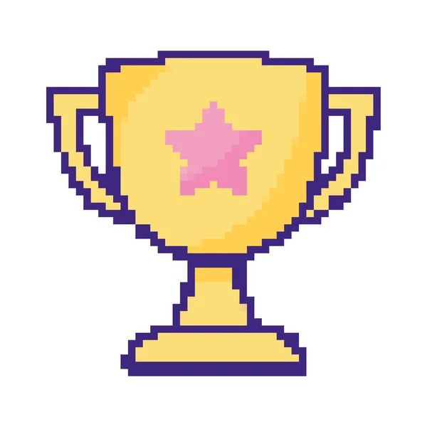 Trophy Pixel Art Style Icon — ストックベクタ