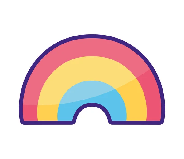 Rainbow Cute Drawn Fairytale Icon — 图库矢量图片