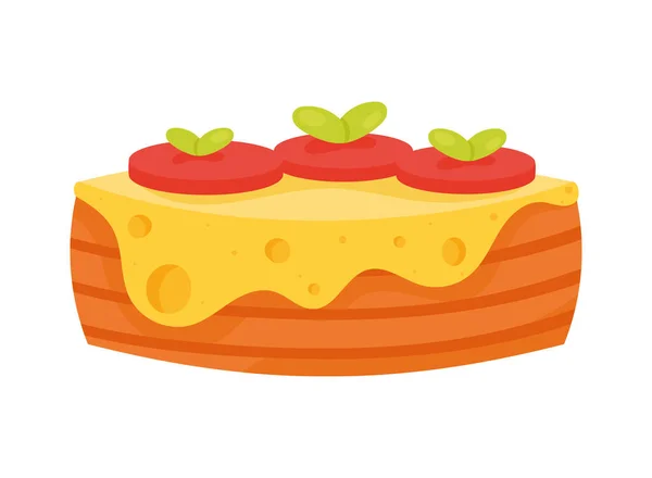 Appetizer Canape Melted Cheese Icon — Vetor de Stock