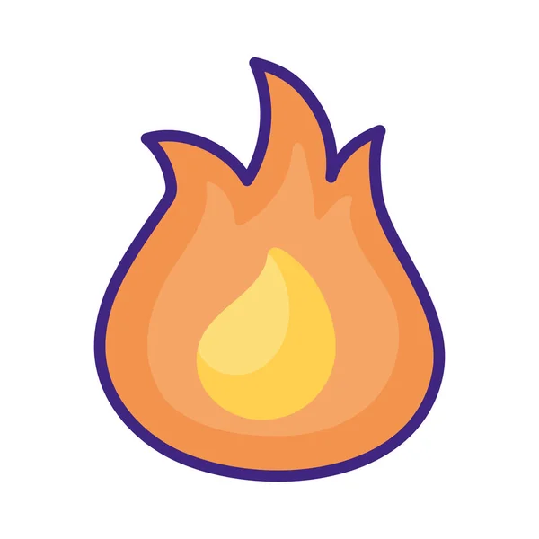 Požární Plamen Vypálit Izolovanou Ikonu — Stockový vektor