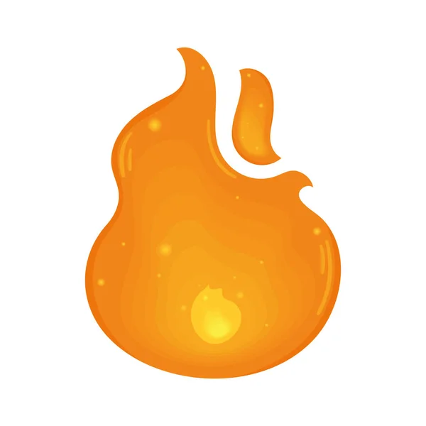 Foc Fierbinte Flacără Izolat Icoană — Vector de stoc