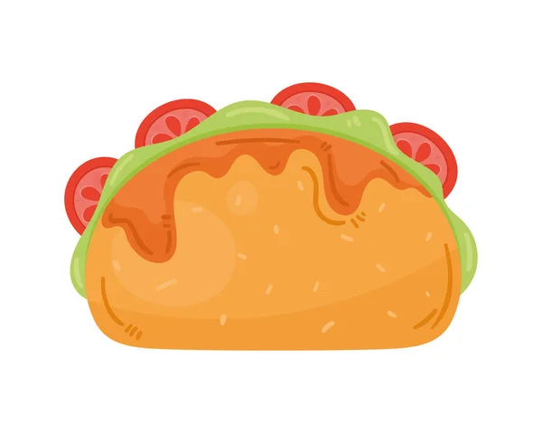 Taco Tomatoes Mexican Food — Stockvektor