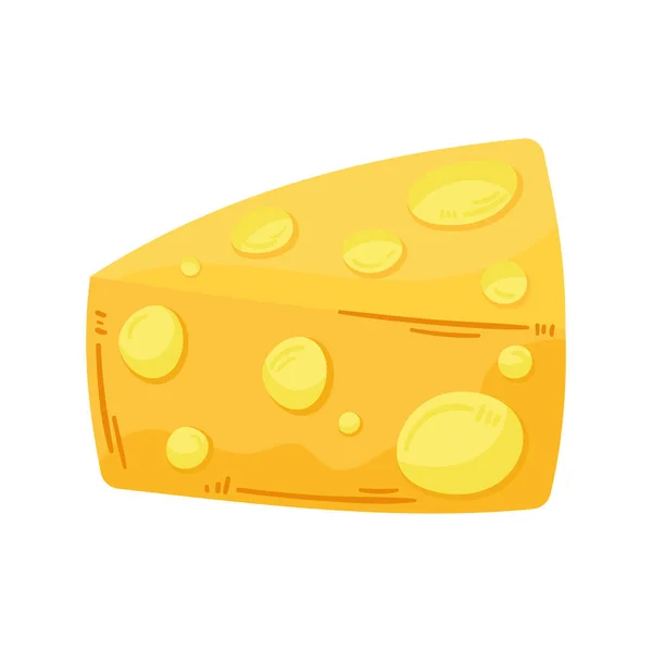 Cheese Portion Fresh Food Icon — Vector de stock