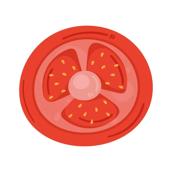 Half Tomato Fresh Vegetable Healthy Icon — 스톡 벡터