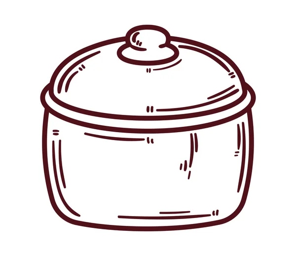 Pot Kitchen Utensil Isolated Icon — Stock vektor