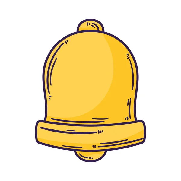 Golden Bell Sound Isolated Icon — Stockvektor