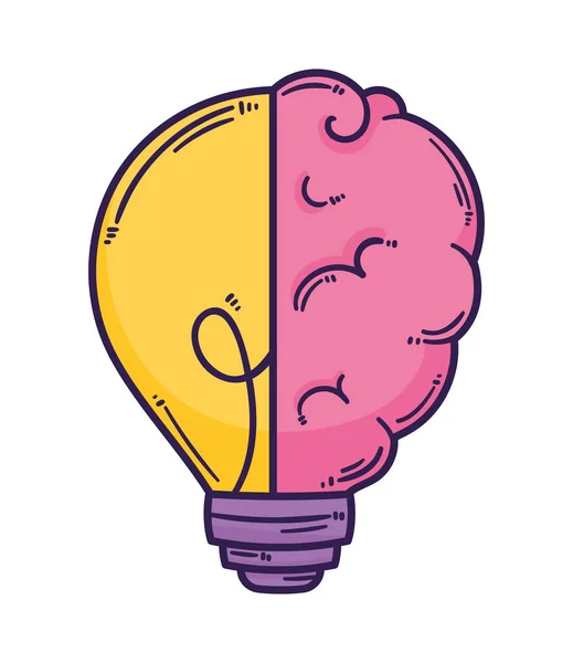 Bulb Brain Power Icon — Stok Vektör