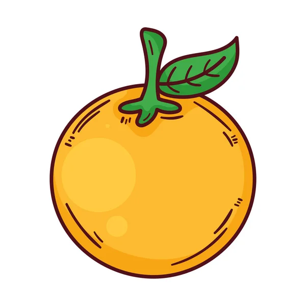 Laranja Fruta Fresca Ícone Saudável —  Vetores de Stock