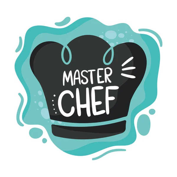 Master Chef Lettering Hat — Vetor de Stock