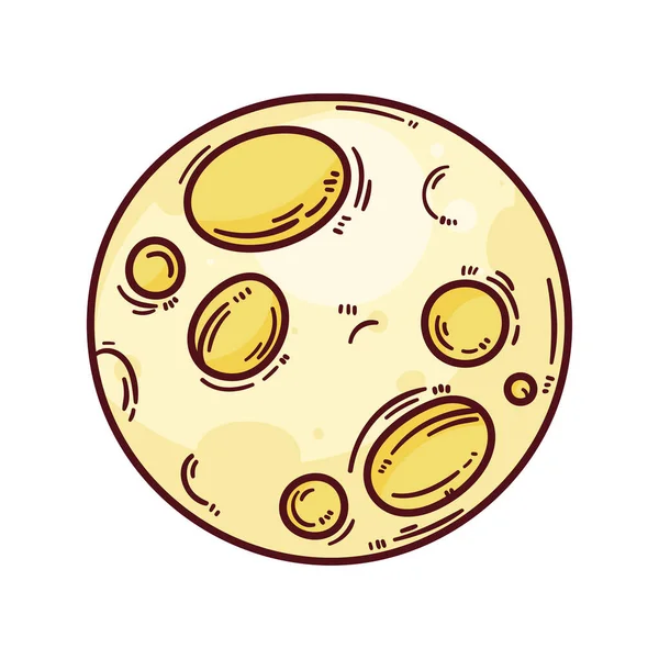 Yellow Full Moon Night Icon — Vettoriale Stock