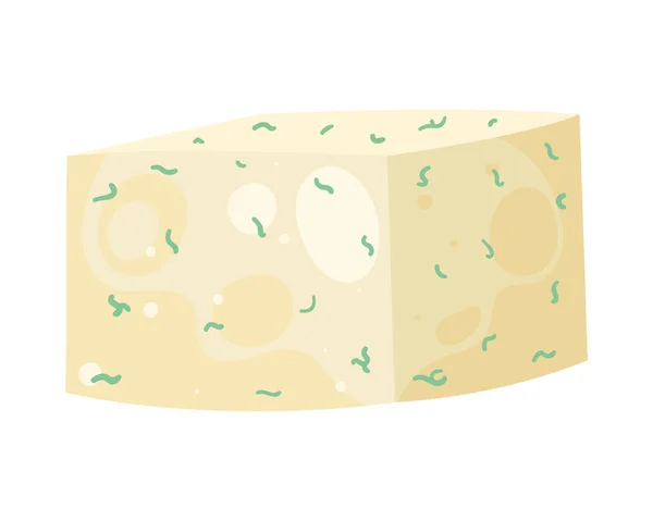 Delicious Roquefort Cheese Gourmet Icon — ストックベクタ