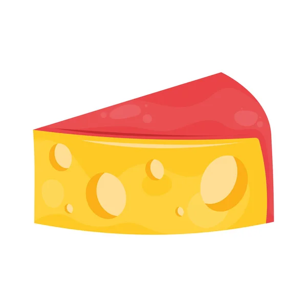 Gauda Cheese Triangle Portion Icon — Vector de stock