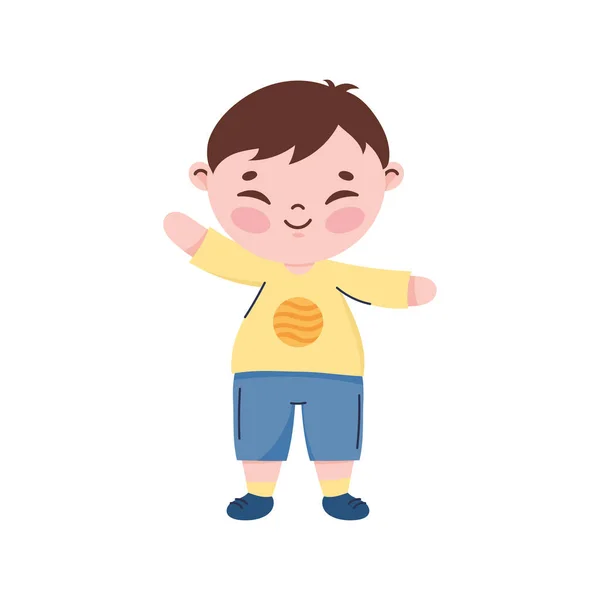 Little Korean Boy Comic Character — Vector de stock